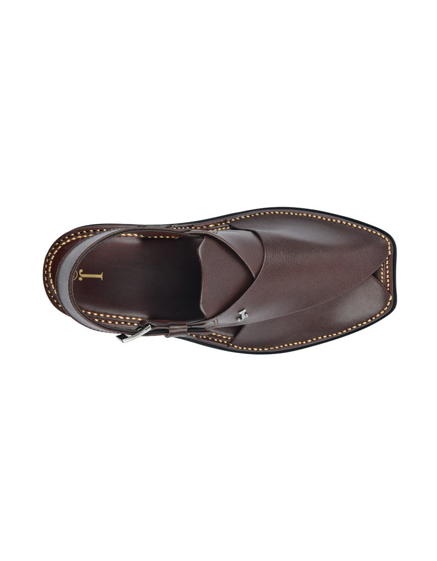 Maroon Textured Peshawari Chappal | Jjfw-Jpc-4012