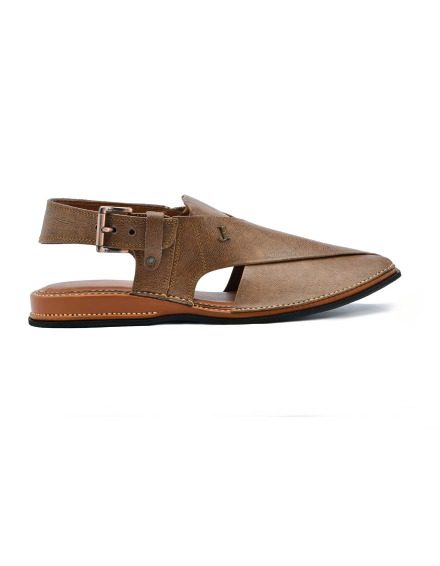 Brown Trendy Peshawari Chappal | Jjfw-Jpc-4013