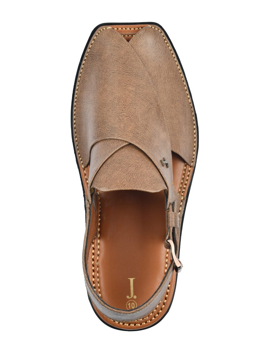 Brown Trendy Peshawari Chappal | Jjfw-Jpc-4013