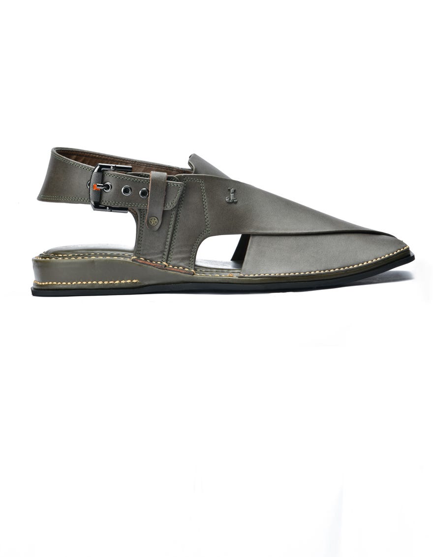 Dark Green Trendy Peshawari Chappal | Jjfw-Jpc-4017