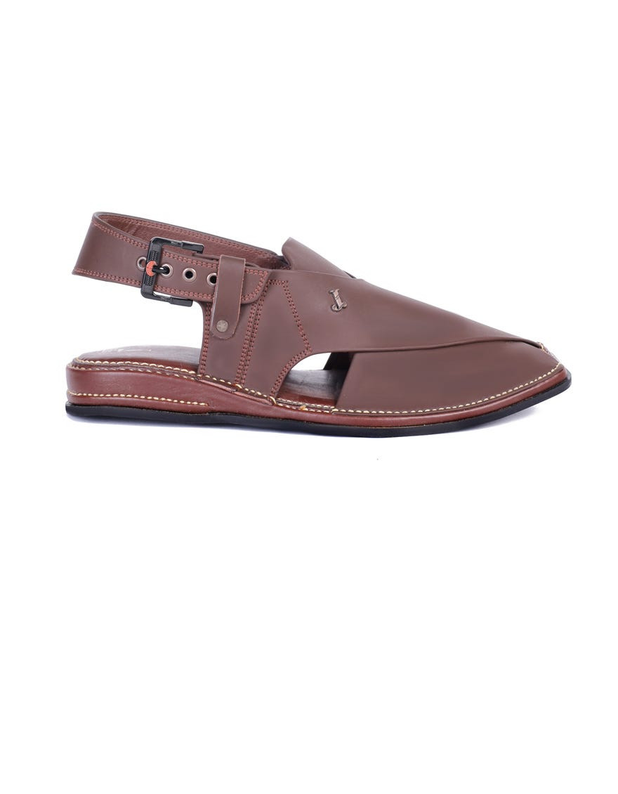 BROWN PLAIN TRENDY PESHAWARI SANDALS