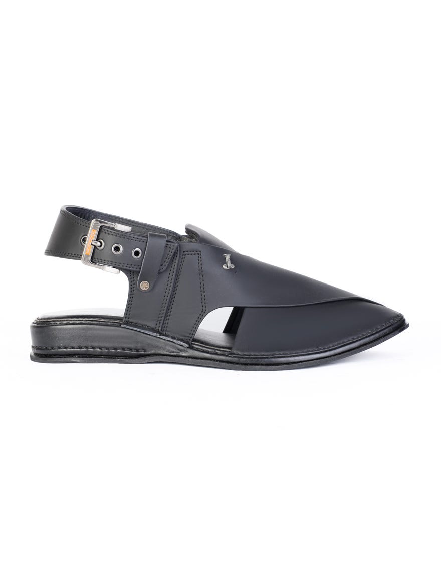 MATT BLACK TRENDY PESHAWARI SANDALS