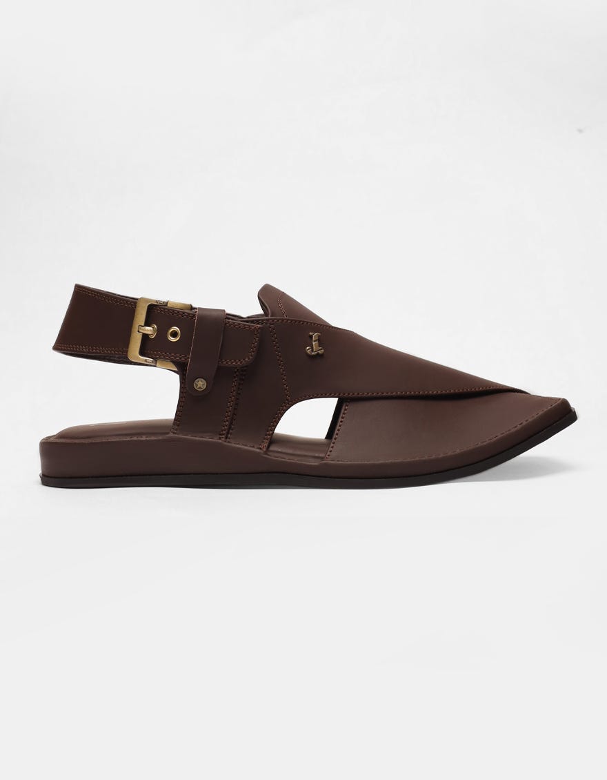 BROWN PLAIN CLASSIC PESHAWARI SANDALS