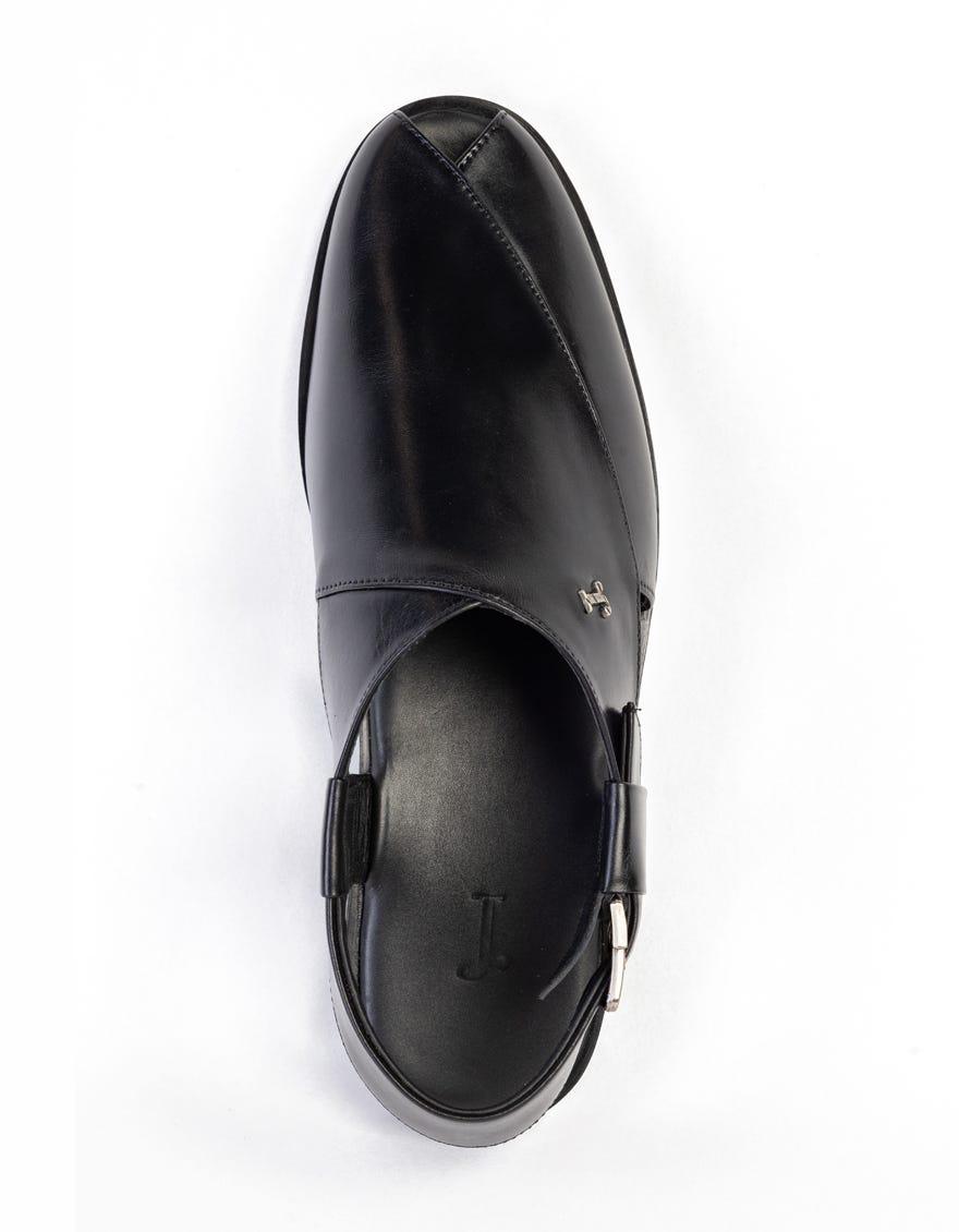 BLACK PLAIN PESHAWARI SANDALS