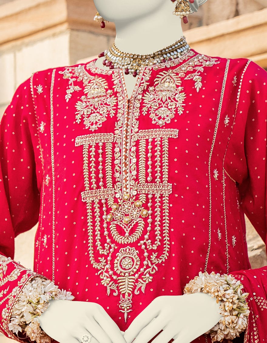 Pink Paper Cotton Stitched 3 Piece | Jjpw-S-Jps-24-3911