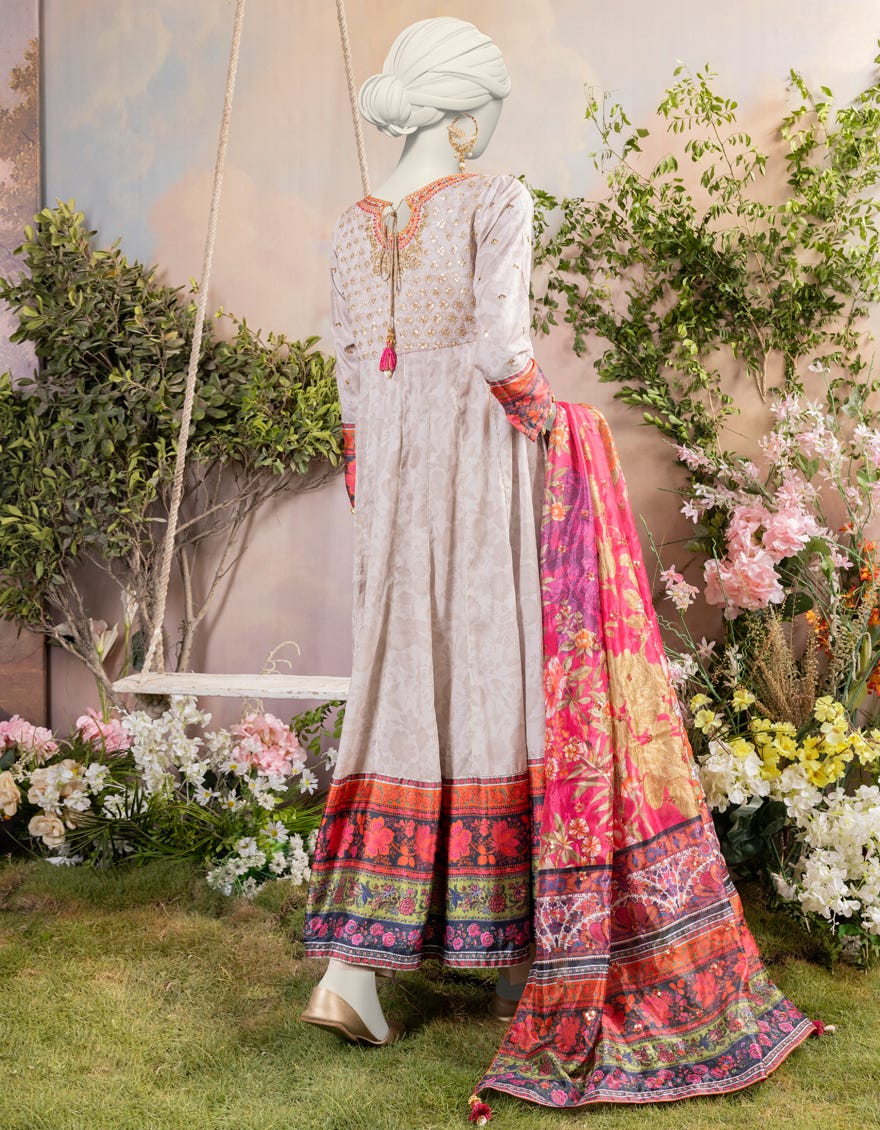 Multicolor Silk 3 Piece Embroidered Stitched | Jjpw-S-Jps-24-3939