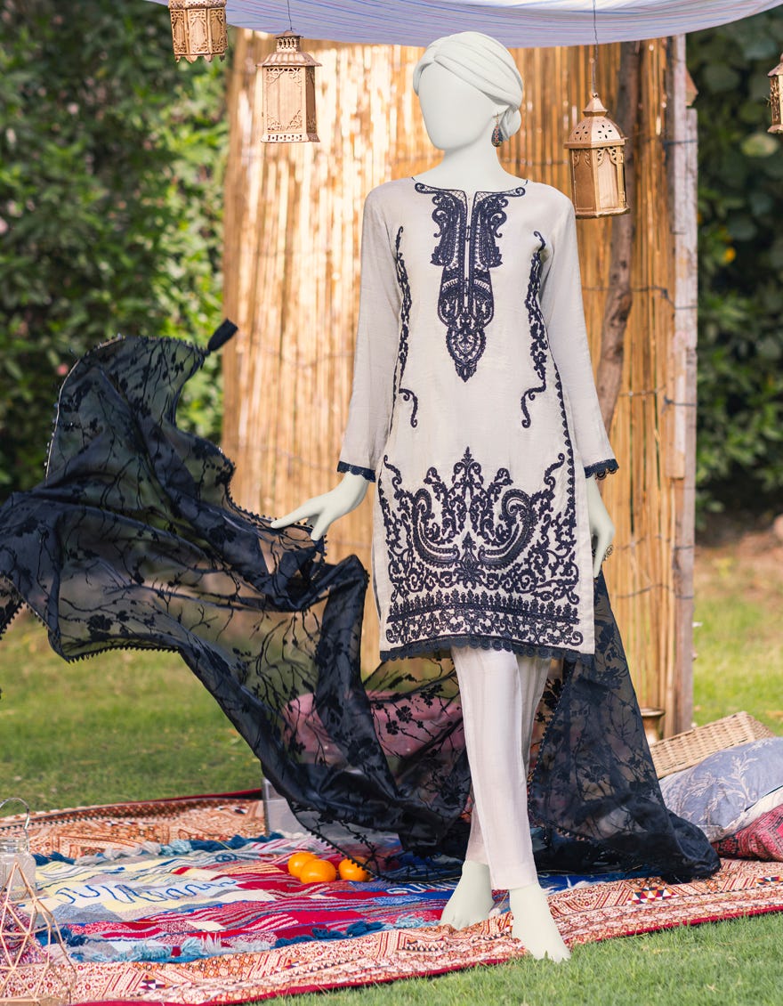 Green Cotton Mesuri Unstitched 3 Piece | Jjls-S-Jpus-23-593