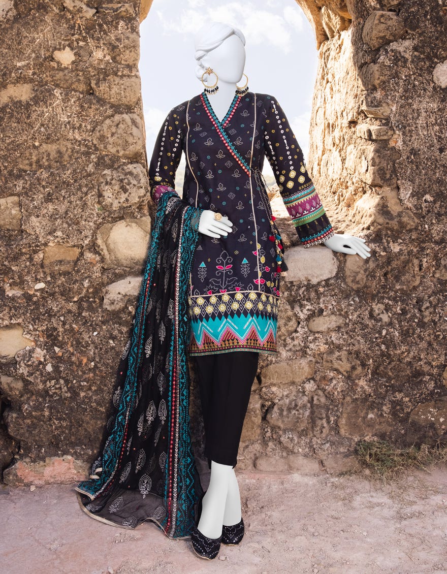 Black Lawn Unstitched 3 Piece Dress | Jjls-S-Jpus-23-529