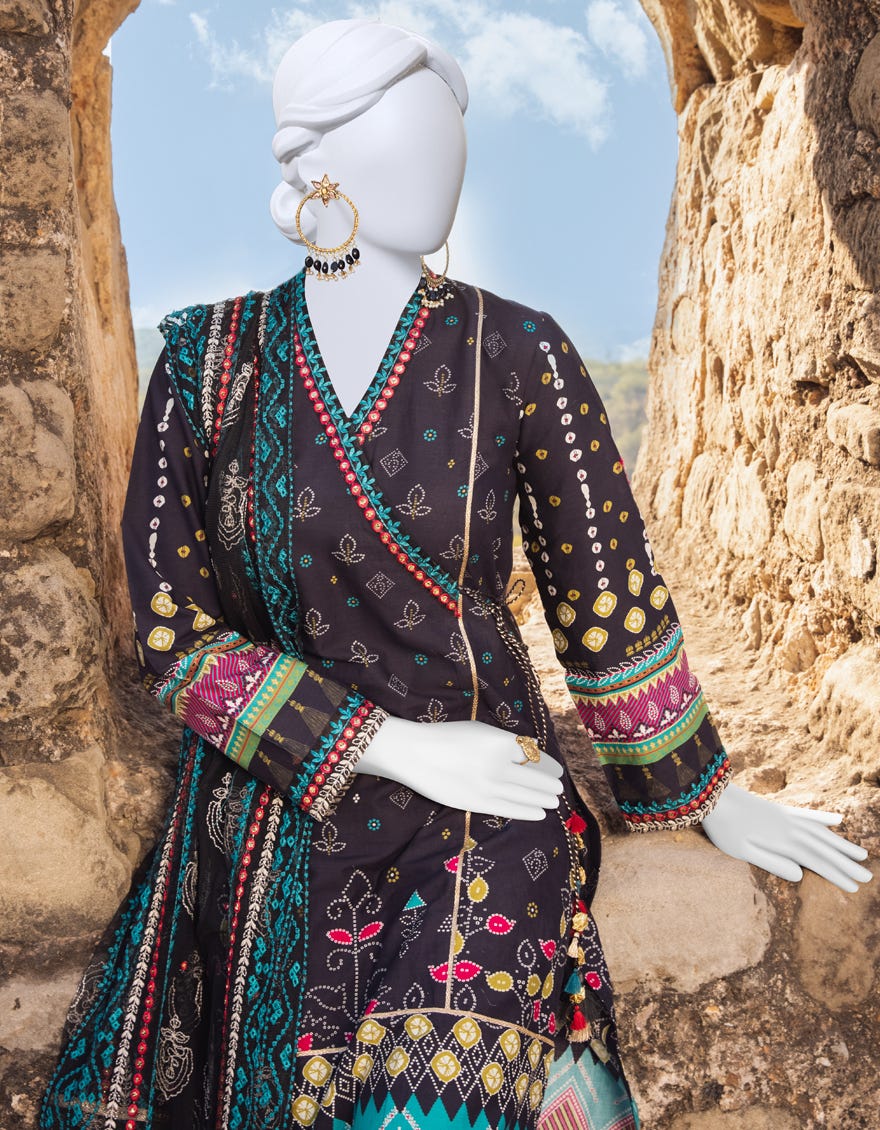 Black Lawn Unstitched 3 Piece Dress | Jjls-S-Jpus-23-529