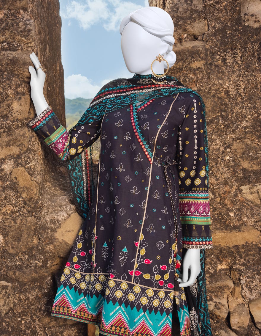 Black Lawn Unstitched 3 Piece Dress | Jjls-S-Jpus-23-529