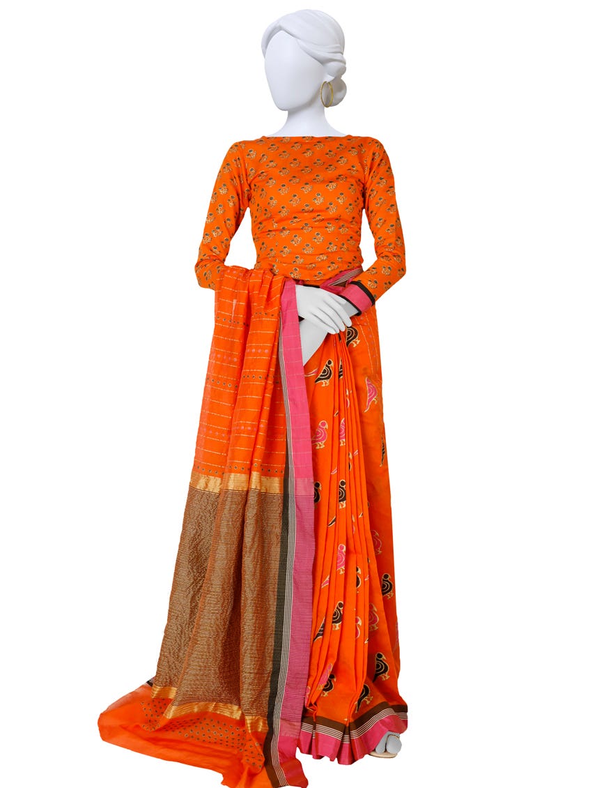 orange-jacquard-saree-jsr-s-23-510