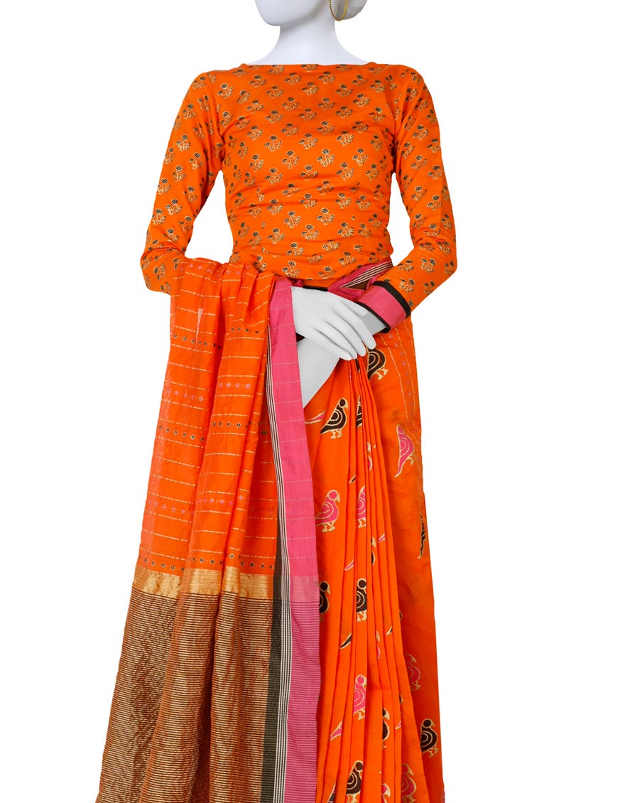 orange-jacquard-saree-jsr-s-23-510