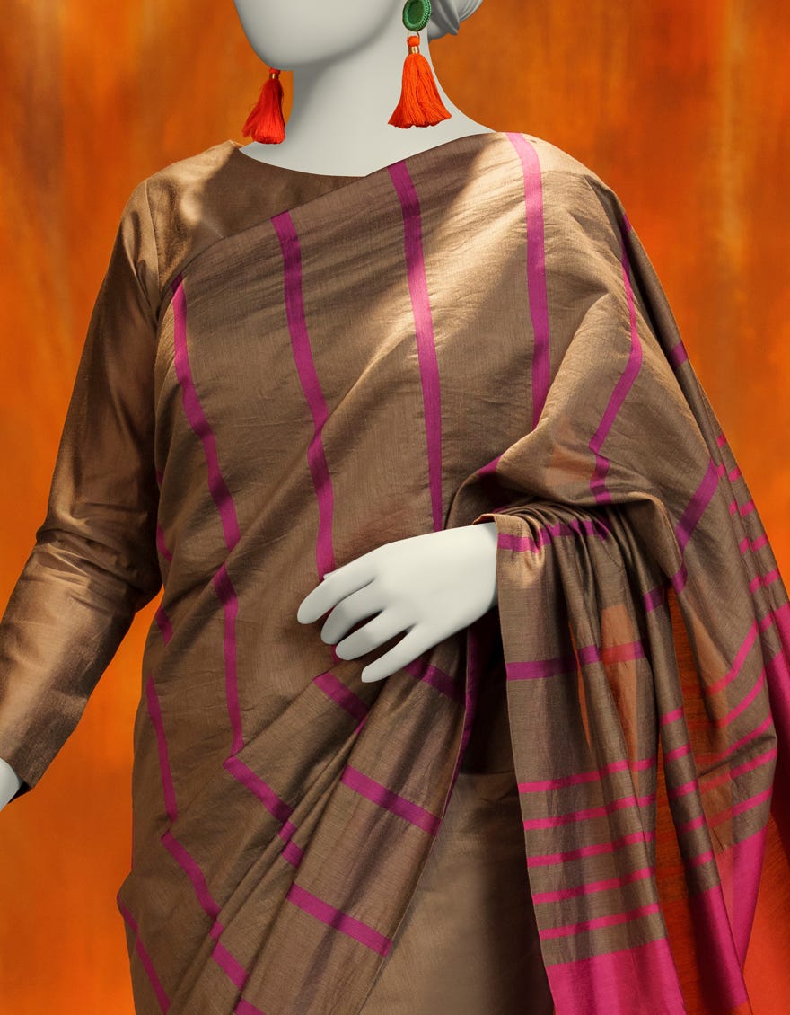 MULTICOLOR VISCOSE YARN DYED SAREE