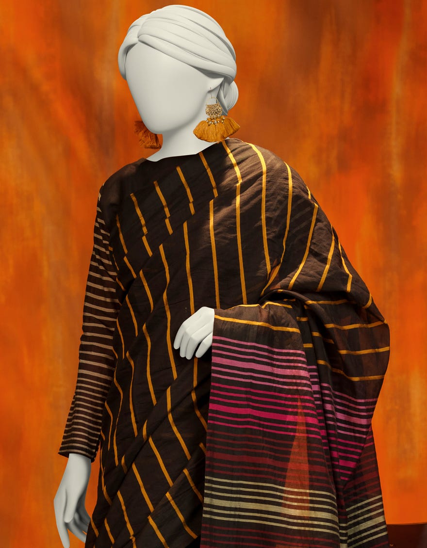 MULTICOLOR VISCOSE YARN DYED SAREE