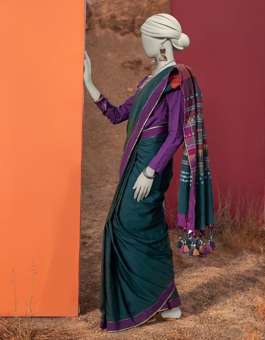 MULTICOLOR HANDWOVEN DYED SAREE | JSR-S-25-502