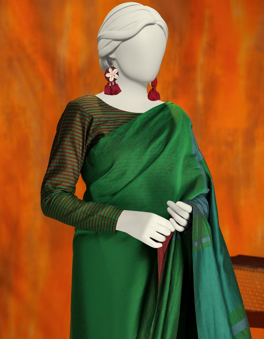 MULTICOLOR VISCOSE YARN DYED SAREE