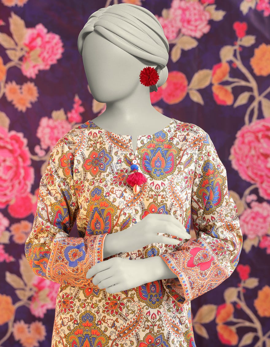 MULTICOLOR LAWN PRINTED KURTI | JJLK-S-JSS-25-302