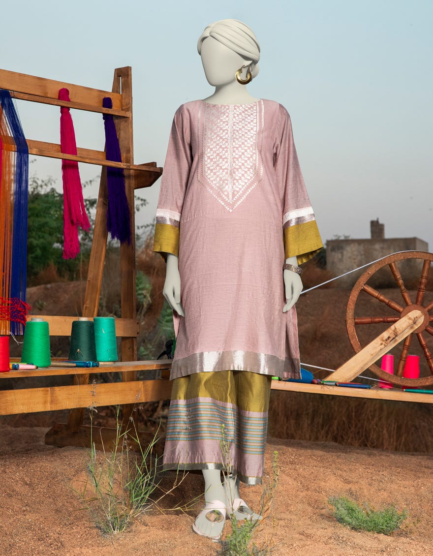 PINK KHADDI DYED KURTI | JJLK-S-JSS-25-313