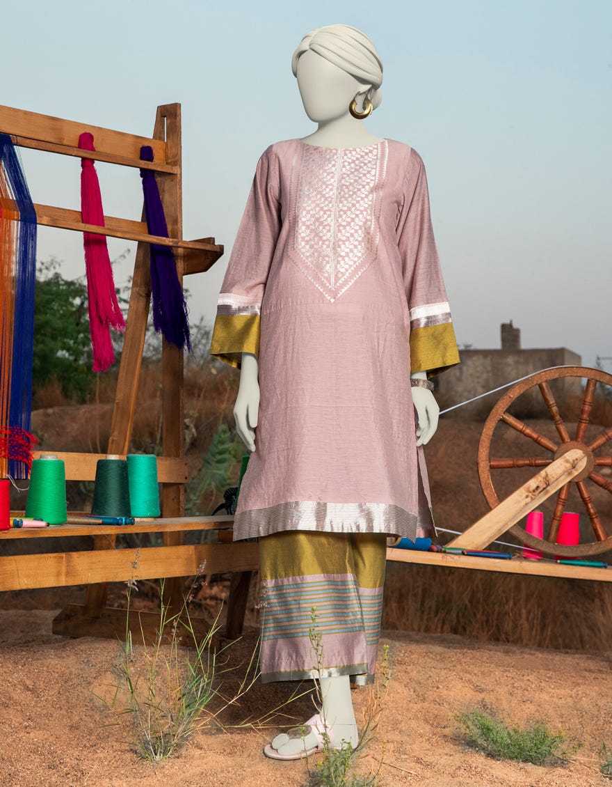PINK KHADDI DYED KURTI | JJLK-S-JSS-25-313
