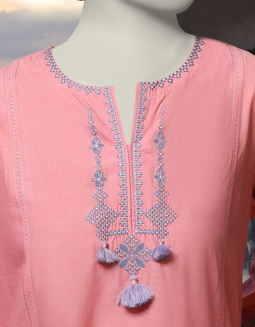 PINK LAWN EMBROIDERED KURTI | JJLK-S-JSS-25-342