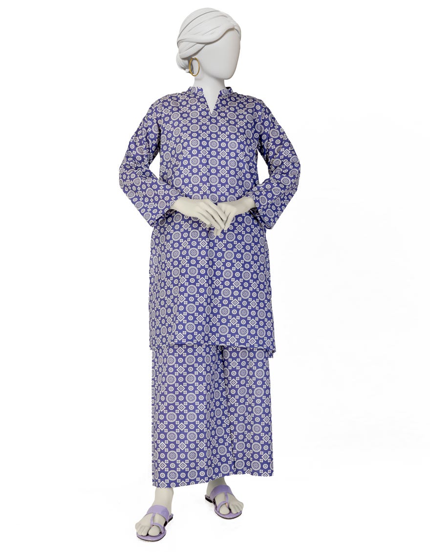 BLUE LAWN PRINTED KURTI