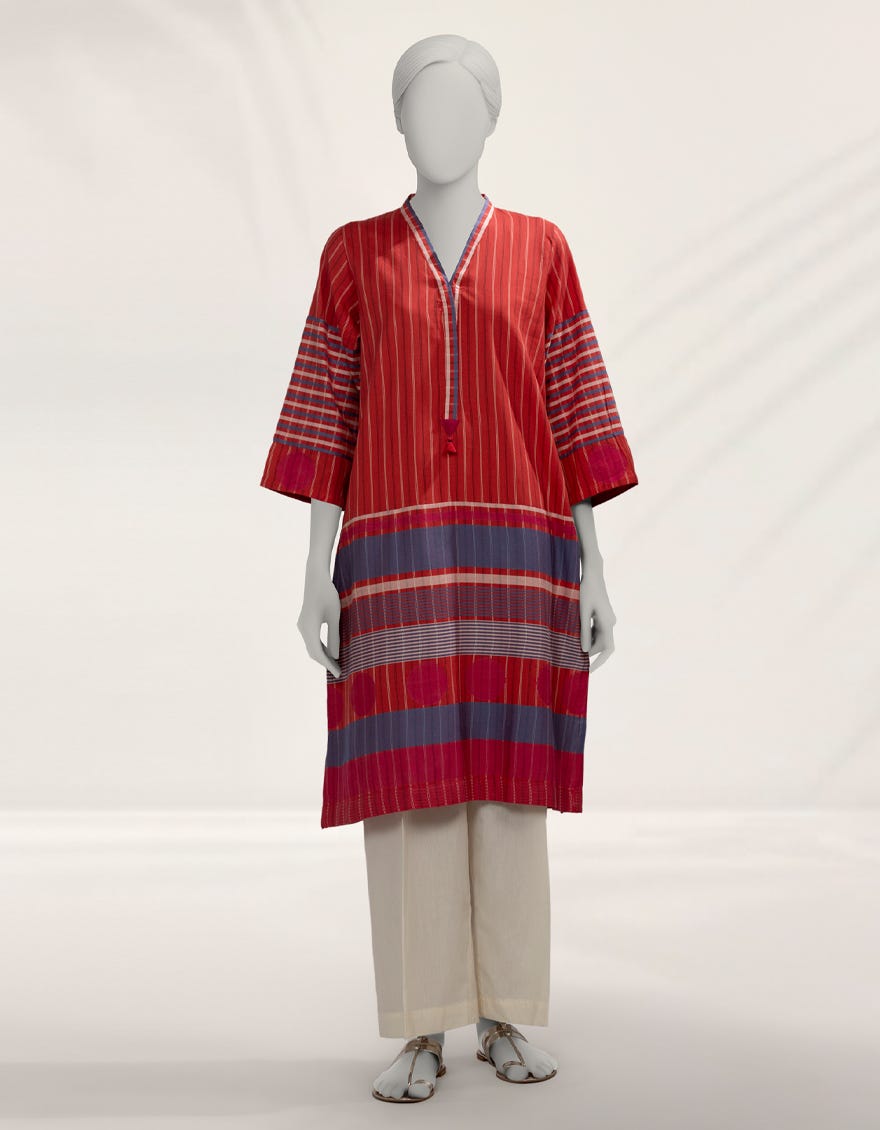 red-jacquard-dyed-kurti-jss25427s
