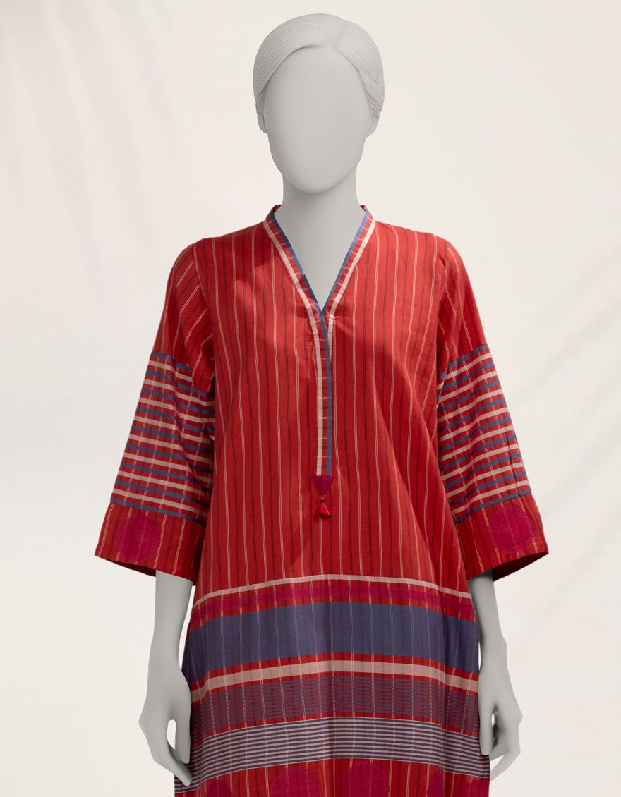 red-jacquard-dyed-kurti-jss25427s