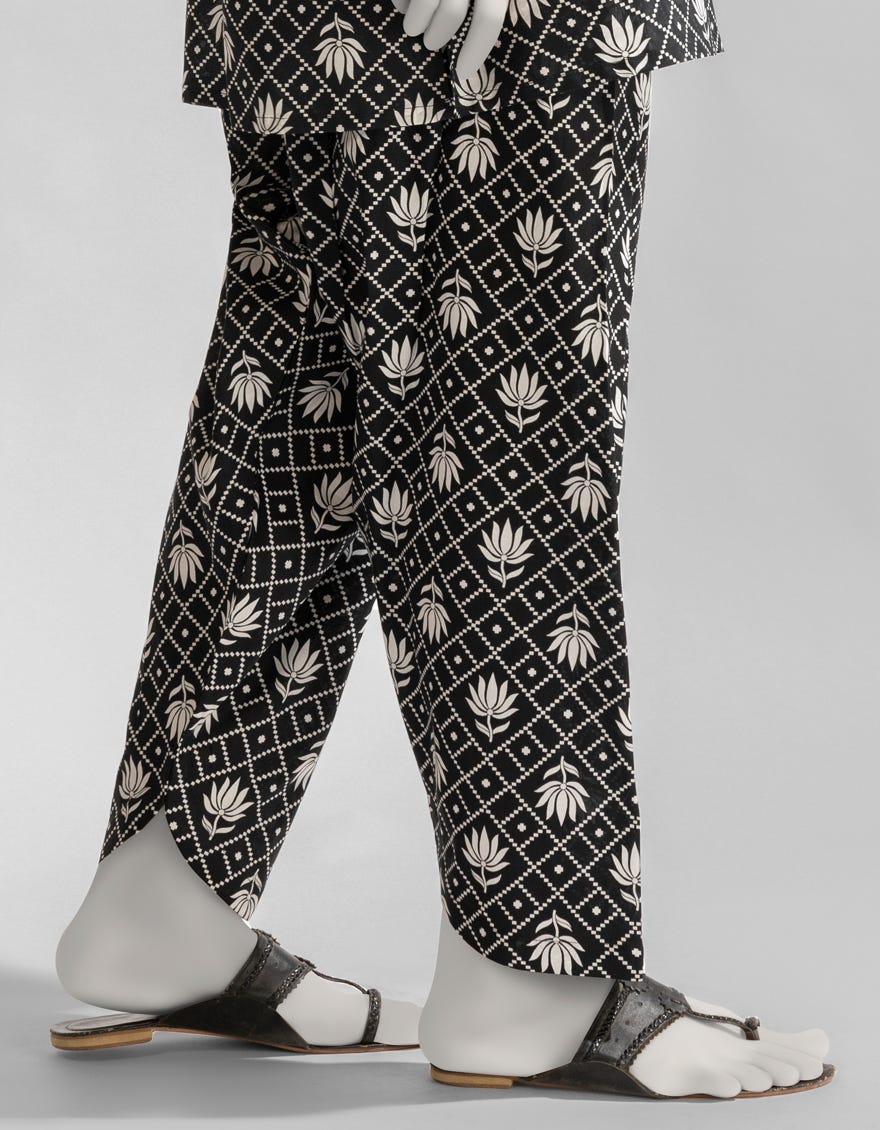 BLACK LAWN PRINTED SHALWAR