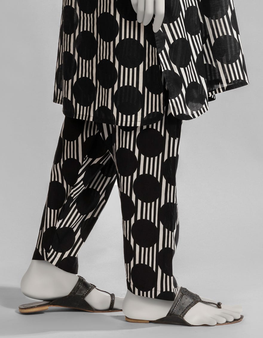 BLACK LAWN PRINTED SHALWAR