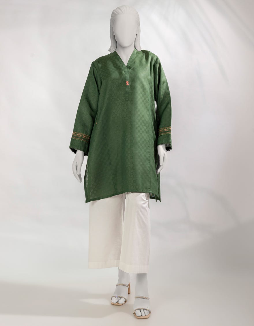 green-dobby-embroidered-kurti-jss25502s