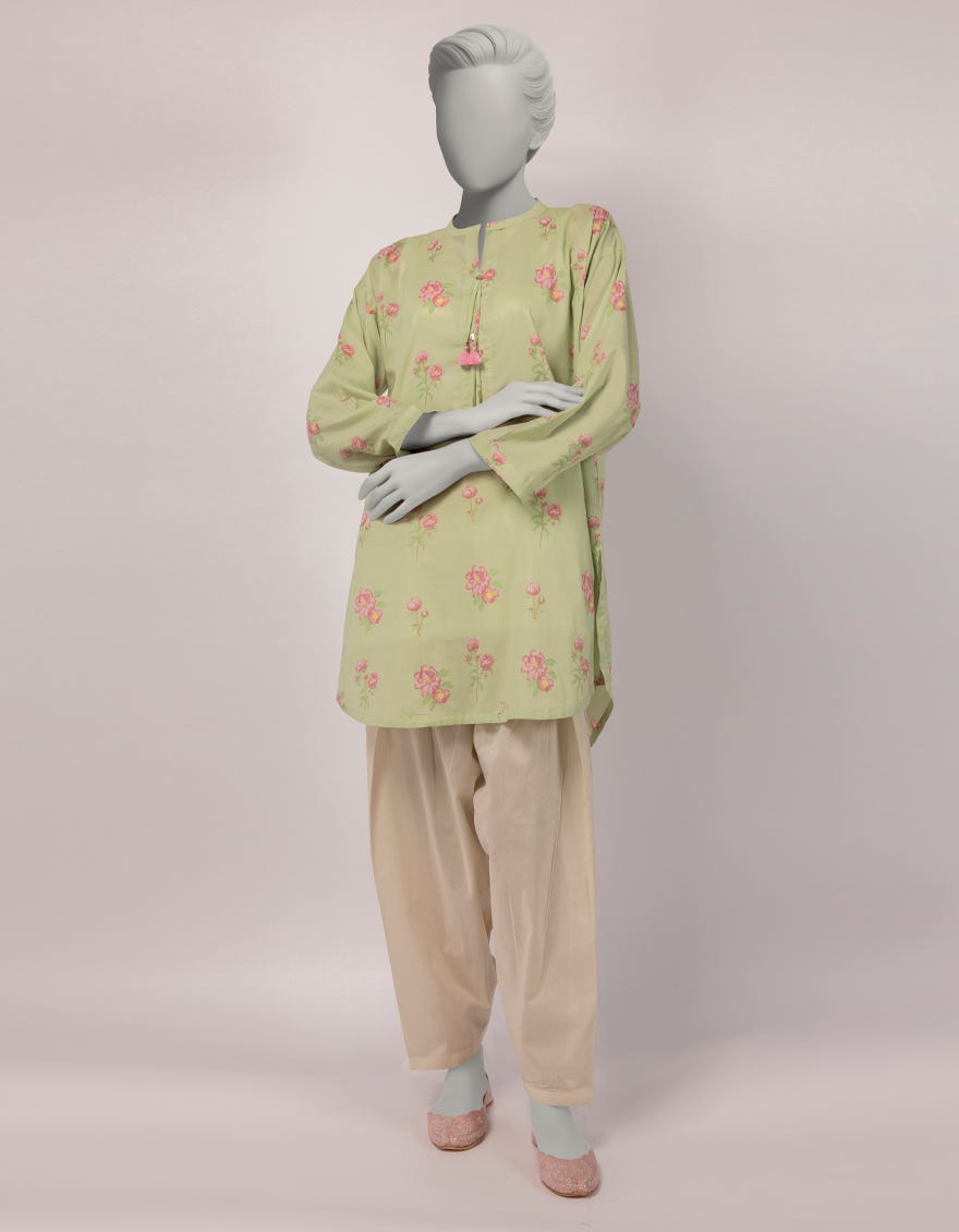 GREEN LAWN EMBROIDERED KURTI