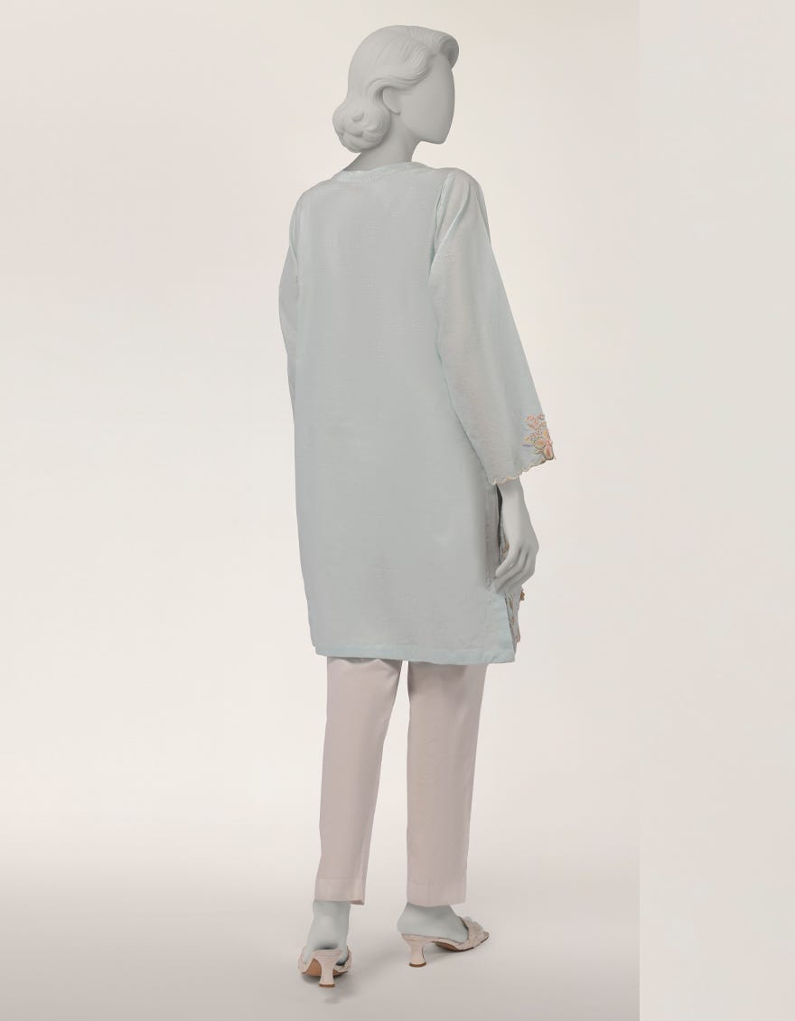 BEIGE DOBBY EMBROIDERED KURTI