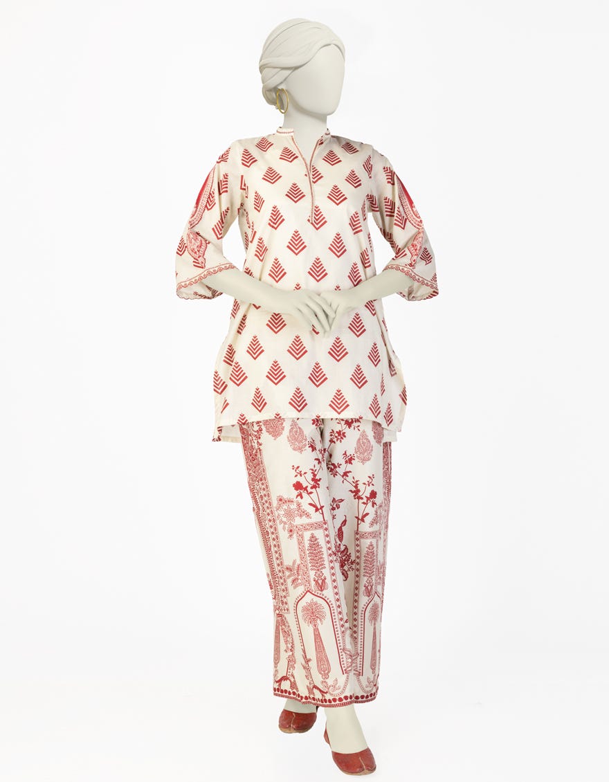 OFF WHITE LAWN EMBROIDERED 2PC STITCHED