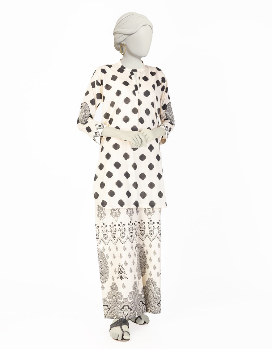 OFF WHITE LAWN EMBROIDERED 2PC STITCHED