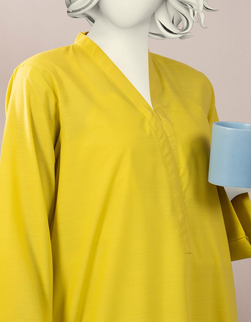 LEMON SLUB DYED 2PC STITCHED | JLAWN-S-JST-25-2094