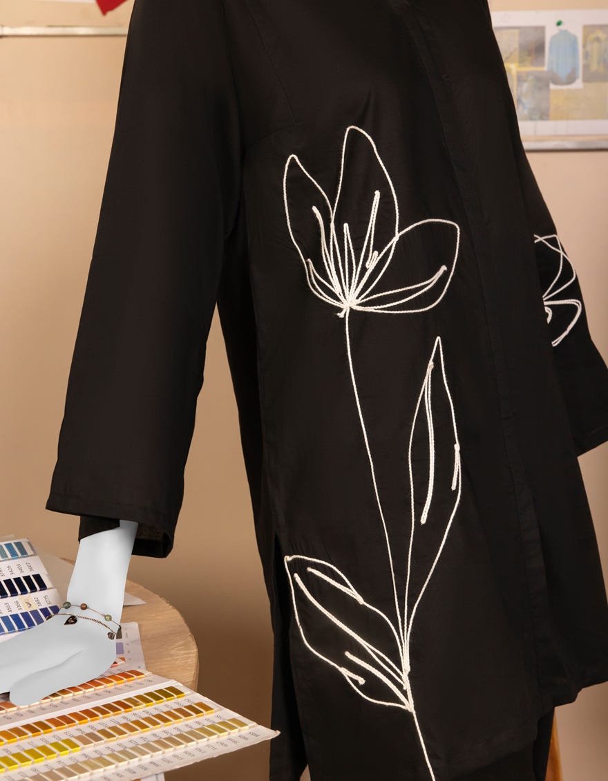 BLACK LAWN 2 PC STITCHED