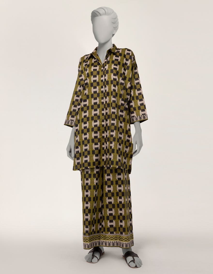 GREEN LAWN PRINTED 2PC STITCHED