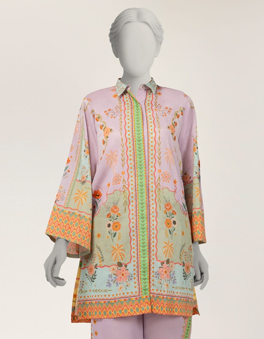 PURPLE DOBBY DIGITAL PRINTED 2PC STITCHED