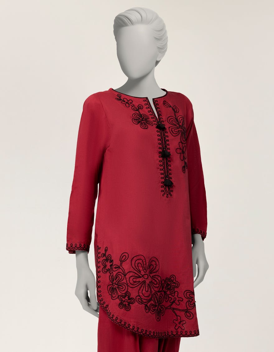 MAROON LAWN EMBROIDERED 2PC STITCHED