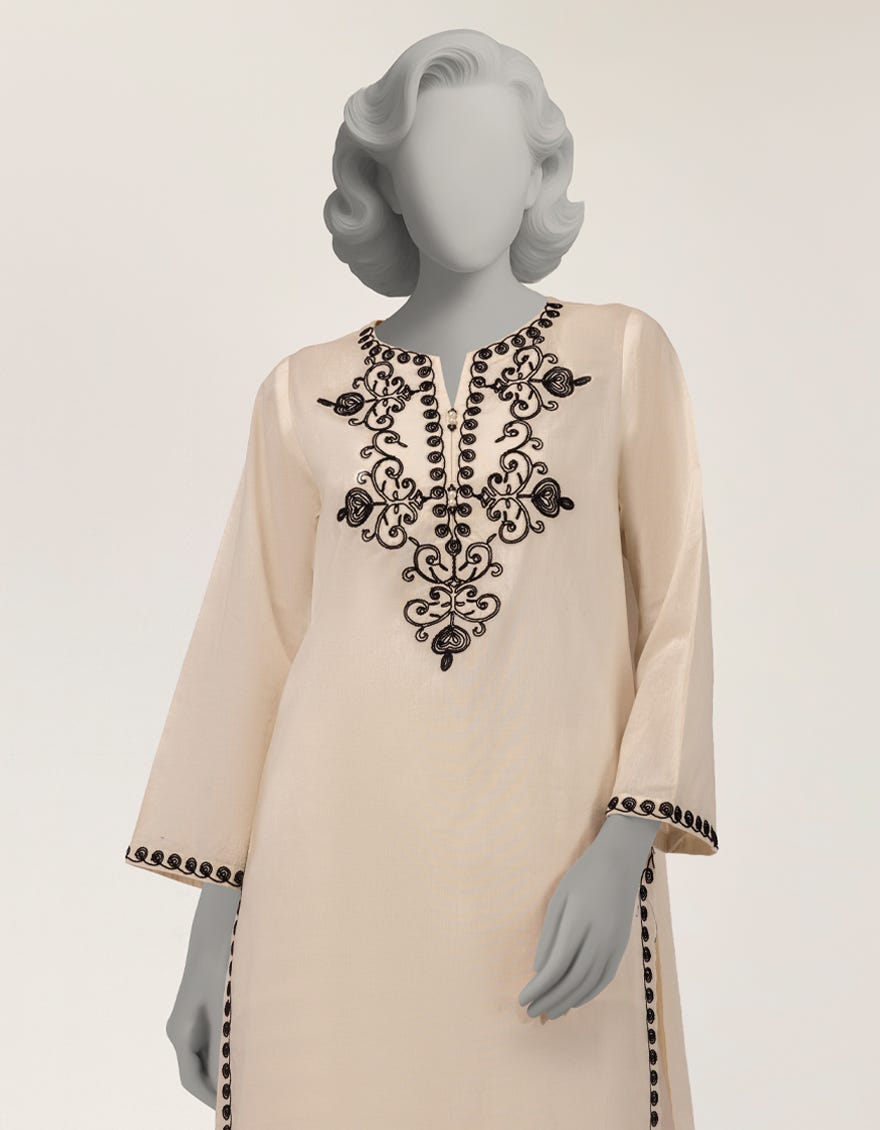 OFF WHITE LAWN EMBROIDERED 2PC STITCHED