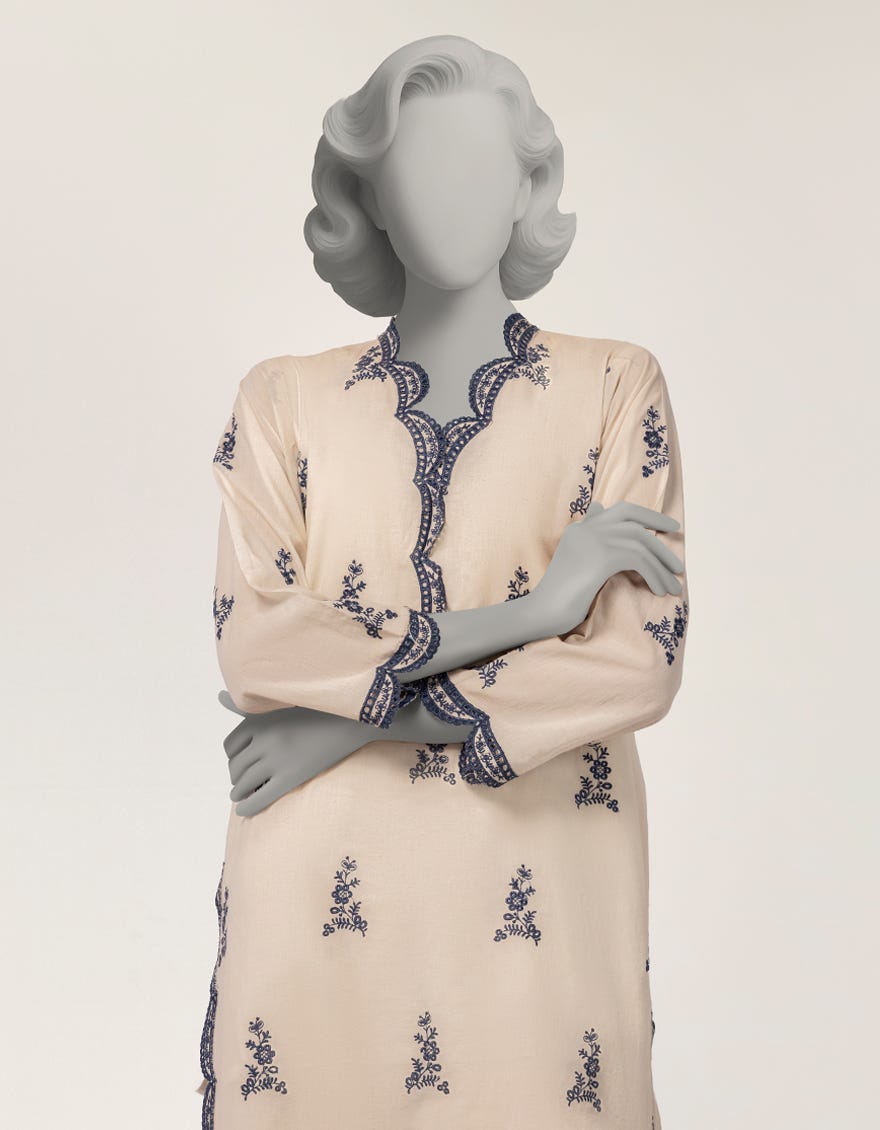 OFF WHITE LAWN SCHIFFLI STITCHED 2PC