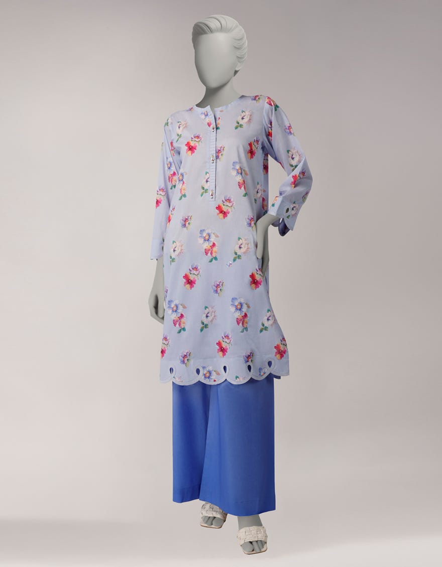 BLUE LAWN DIGITAL PRINTED UNSTITCHED 2PC