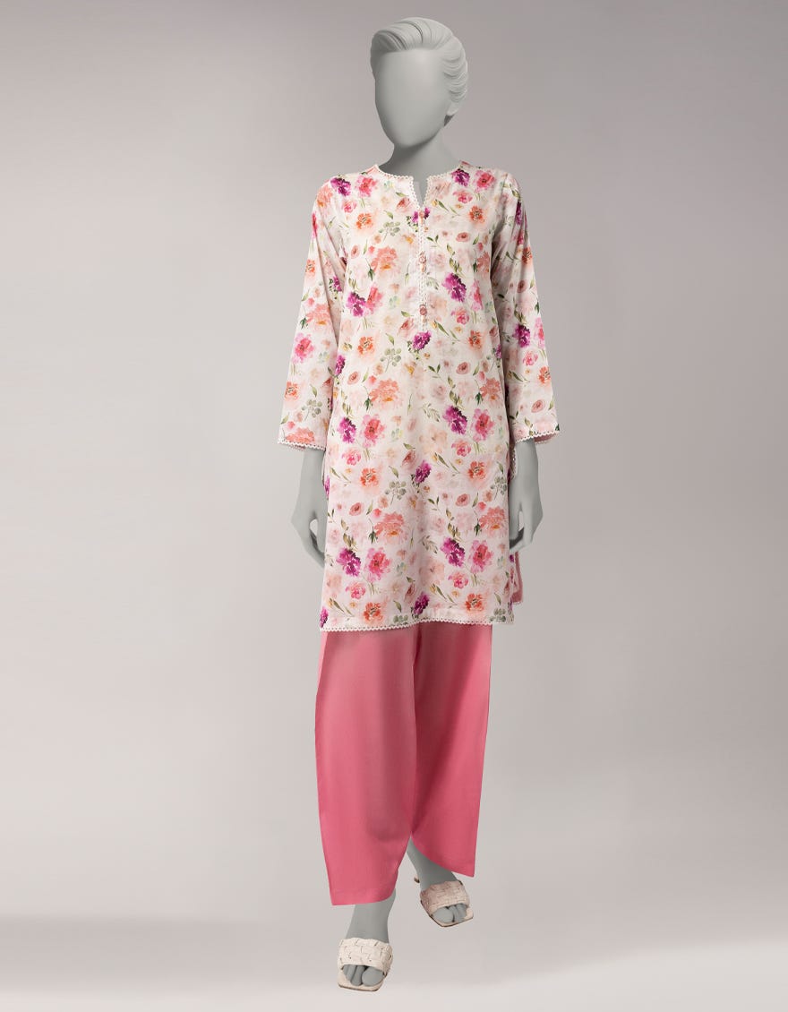 PINK LAWN DIGITAL PRINTED UNSTITCHED 2PC