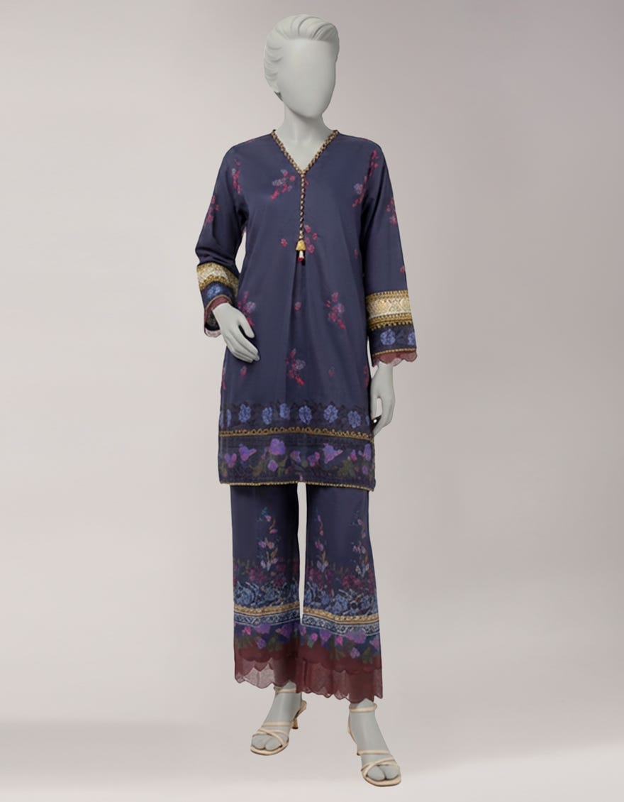 MULTICOLOR LAWN EMBROIDERED UNSTITCHED 2PC