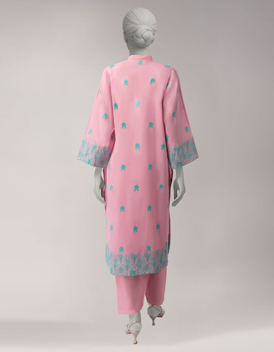 PINK LAWN EMBROIDERED UNSTITCHED 2PC