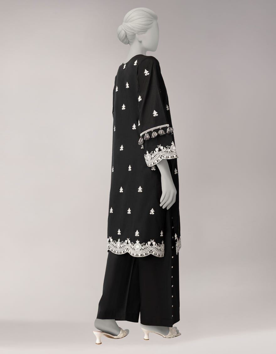 BLACK LAWN EMBROIDERED UNSTITCHED 2PC