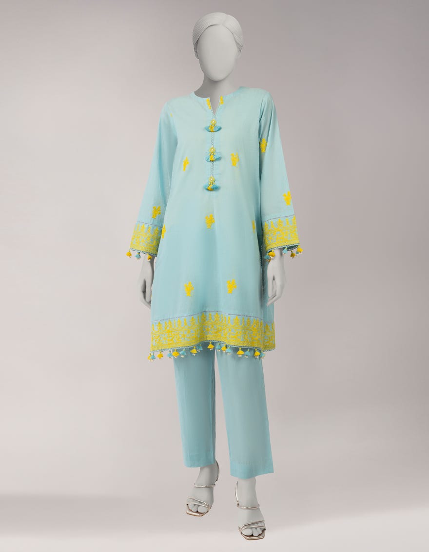 BLUE LAWN EMBROIDERED UNSTITCHED 2PC