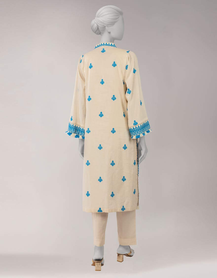 OFF WHITE LAWN EMBROIDERED UNSTITCHED 2PC