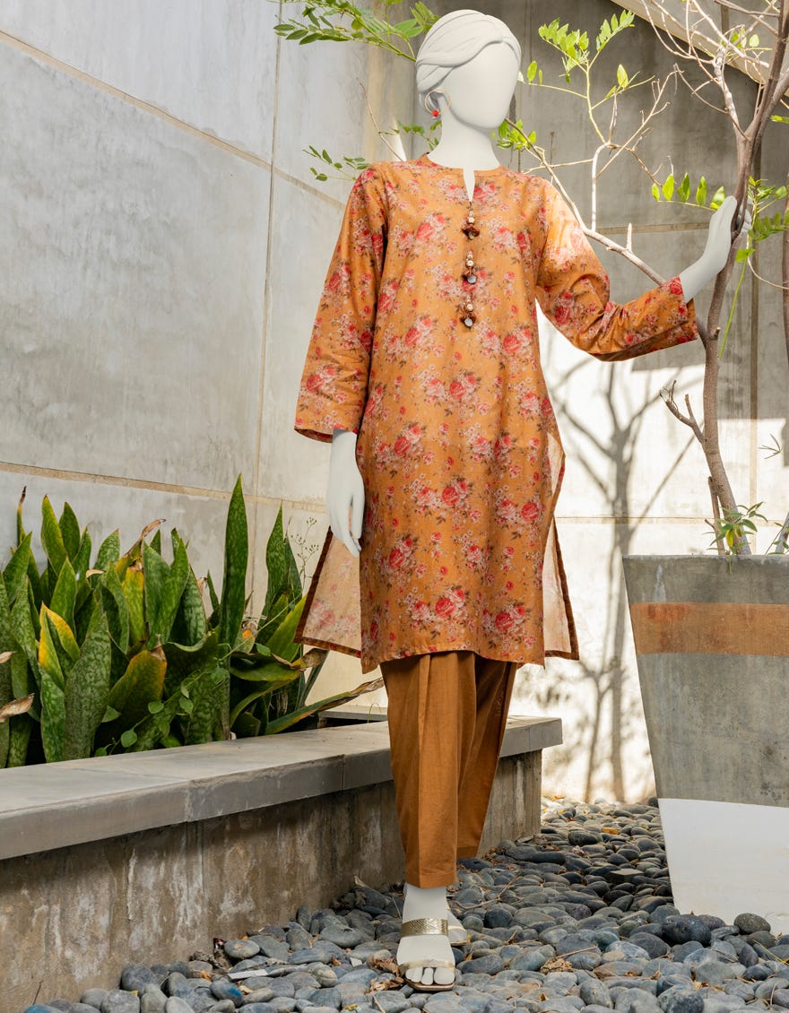 Orange Lawn Unstitched 1Pc | Jlawn-S-Jsu-24-902