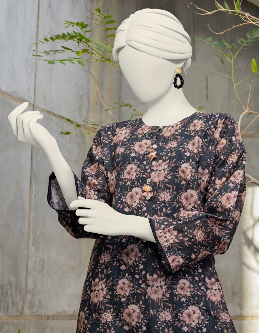 Black Lawn Unstitched 1Pc | Jlawn-S-Jsu-24-904